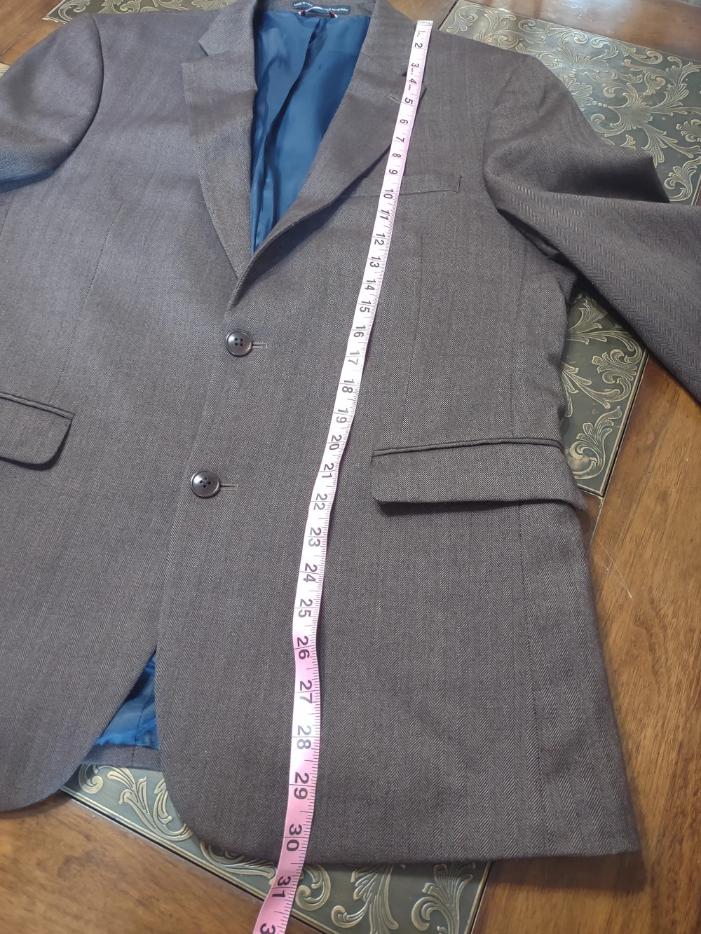 Tommy Hilfiger Men's Brown Blazer Suit Jacket - Classic Formal Blazer